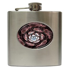 Flower Fractal Art Cool Petal Abstract Hip Flask (6 Oz) by uniart180623