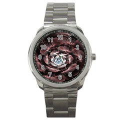 Flower Fractal Art Cool Petal Abstract Sport Metal Watch by uniart180623