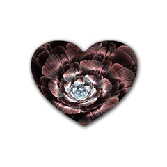 Flower Fractal Art Cool Petal Abstract Rubber Coaster (heart) by uniart180623