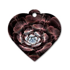 Flower Fractal Art Cool Petal Abstract Dog Tag Heart (two Sides) by uniart180623