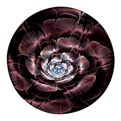 Flower Fractal Art Cool Petal Abstract Round Glass Fridge Magnet (4 Pack) by uniart180623