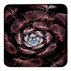 Flower Fractal Art Cool Petal Abstract Square Glass Fridge Magnet (4 Pack)