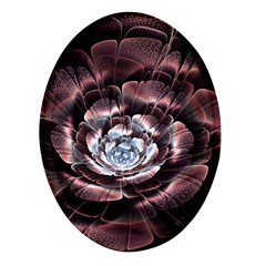 Flower Fractal Art Cool Petal Abstract Oval Glass Fridge Magnet (4 Pack)