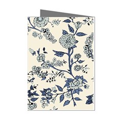 Vintage Background Blue Roses Rose Pattern Retro Mini Greeting Cards (pkg Of 8) by uniart180623