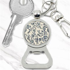 Vintage Background Blue Roses Rose Pattern Retro Bottle Opener Key Chain by uniart180623