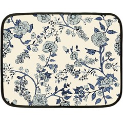 Vintage Background Blue Roses Rose Pattern Retro Two Sides Fleece Blanket (mini) by uniart180623