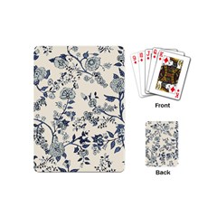 Vintage Background Blue Roses Rose Pattern Retro Playing Cards Single Design (mini)