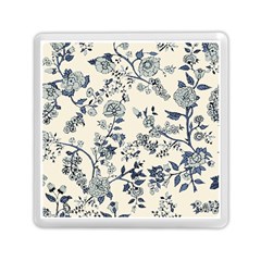 Vintage Background Blue Roses Rose Pattern Retro Memory Card Reader (square) by uniart180623