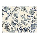 Vintage Background Blue Roses Rose Pattern Retro Two Sides Premium Plush Fleece Blanket (Mini) 35 x27  Blanket Front