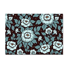 Vintage Floral Pattern Blue Damask Pattern Blue Vintage Sticker A4 (10 Pack) by uniart180623