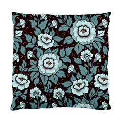 Vintage Floral Pattern Blue Damask Pattern Blue Vintage Standard Cushion Case (one Side) by uniart180623