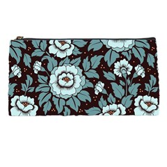 Vintage Floral Pattern Blue Damask Pattern Blue Vintage Pencil Case by uniart180623