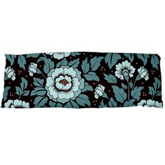 Vintage Floral Pattern Blue Damask Pattern Blue Vintage Body Pillow Case Dakimakura (two Sides) by uniart180623