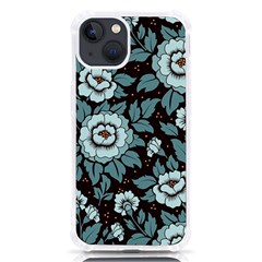 Vintage Floral Pattern Blue Damask Pattern Blue Vintage Iphone 13 Tpu Uv Print Case