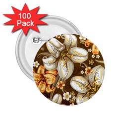 Flowers Pattern Floral Patterns Decorative Art 2 25  Buttons (100 Pack)  by uniart180623