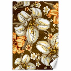 Flowers Pattern Floral Patterns Decorative Art Canvas 24  X 36 