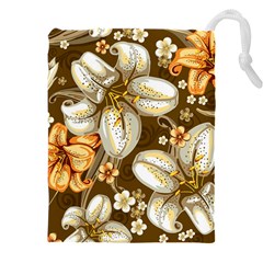 Flowers Pattern Floral Patterns Decorative Art Drawstring Pouch (4xl) by uniart180623