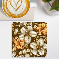 Flowers Pattern Floral Patterns Decorative Art Uv Print Square Tile Coaster  by uniart180623