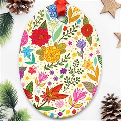 Colorful Flowers Pattern Abstract Patterns Floral Patterns Ornament (oval) by uniart180623