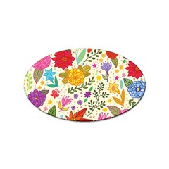 Colorful Flowers Pattern Abstract Patterns Floral Patterns Sticker (oval) by uniart180623