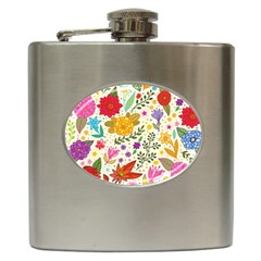 Colorful Flowers Pattern Abstract Patterns Floral Patterns Hip Flask (6 Oz) by uniart180623