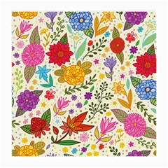 Colorful Flowers Pattern Abstract Patterns Floral Patterns Medium Glasses Cloth by uniart180623