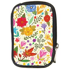 Colorful Flowers Pattern Abstract Patterns Floral Patterns Compact Camera Leather Case by uniart180623