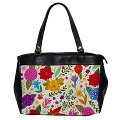 Colorful Flowers Pattern Abstract Patterns Floral Patterns Oversize Office Handbag by uniart180623