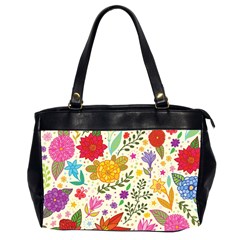 Colorful Flowers Pattern Abstract Patterns Floral Patterns Oversize Office Handbag (2 Sides) by uniart180623