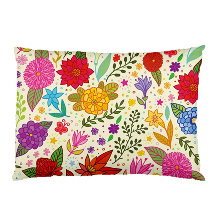 Colorful Flowers Pattern Abstract Patterns Floral Patterns Pillow Case (Two Sides)