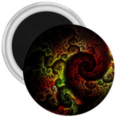 Green And Red Lights Wallpaper Fractal Digital Art Artwork 3  Magnets by uniart180623