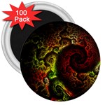 Green And Red Lights Wallpaper Fractal Digital Art Artwork 3  Magnets (100 pack) Front