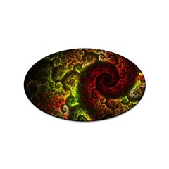 Green And Red Lights Wallpaper Fractal Digital Art Artwork Sticker (oval) by uniart180623