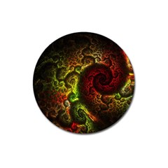 Green And Red Lights Wallpaper Fractal Digital Art Artwork Magnet 3  (round) by uniart180623