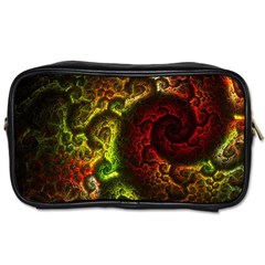 Green And Red Lights Wallpaper Fractal Digital Art Artwork Toiletries Bag (two Sides) by uniart180623