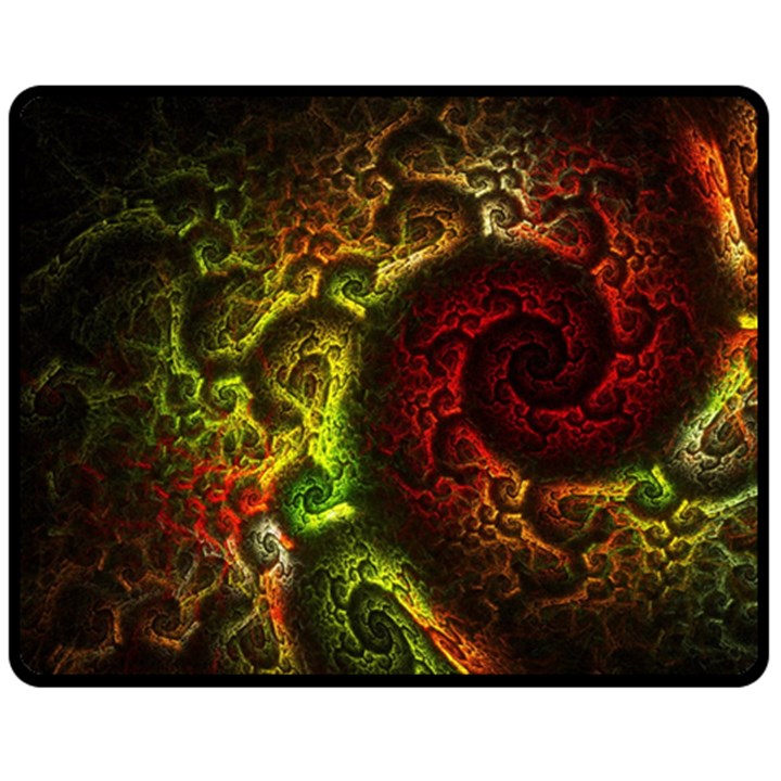 Green And Red Lights Wallpaper Fractal Digital Art Artwork Fleece Blanket (Medium)