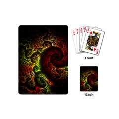 Green And Red Lights Wallpaper Fractal Digital Art Artwork Playing Cards Single Design (mini) by uniart180623