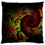 Green And Red Lights Wallpaper Fractal Digital Art Artwork Large Premium Plush Fleece Cushion Case (One Side) Front