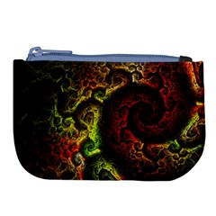 Green And Red Lights Wallpaper Fractal Digital Art Artwork Large Coin Purse by uniart180623