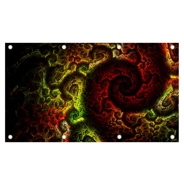 Green And Red Lights Wallpaper Fractal Digital Art Artwork Banner and Sign 7  x 4 