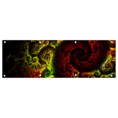 Green And Red Lights Wallpaper Fractal Digital Art Artwork Banner And Sign 9  X 3  by uniart180623