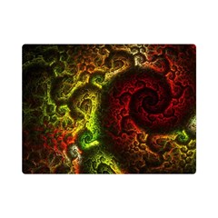 Green And Red Lights Wallpaper Fractal Digital Art Artwork Premium Plush Fleece Blanket (mini) by uniart180623