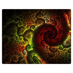 Green And Red Lights Wallpaper Fractal Digital Art Artwork Premium Plush Fleece Blanket (medium) by uniart180623