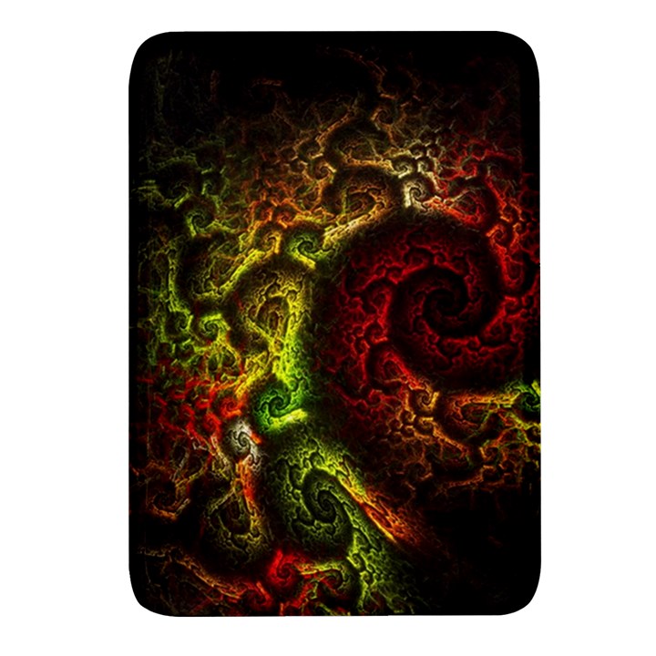 Green And Red Lights Wallpaper Fractal Digital Art Artwork Rectangular Glass Fridge Magnet (4 pack)