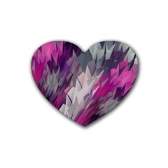 Colorful Artistic Pattern Design Rubber Coaster (heart) by uniart180623