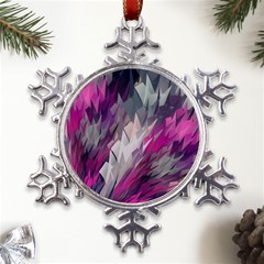 Colorful Artistic Pattern Design Metal Large Snowflake Ornament by uniart180623