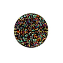 Cartoon Monster Pattern Abstract Background Hat Clip Ball Marker (4 Pack) by uniart180623