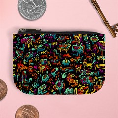 Cartoon Monster Pattern Abstract Background Mini Coin Purse by uniart180623