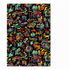 Cartoon Monster Pattern Abstract Background Small Garden Flag (two Sides) by uniart180623