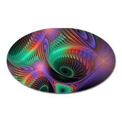 Circle Art 3d Artwork Graphics Vortex Colorful Digital Art Oval Magnet by uniart180623